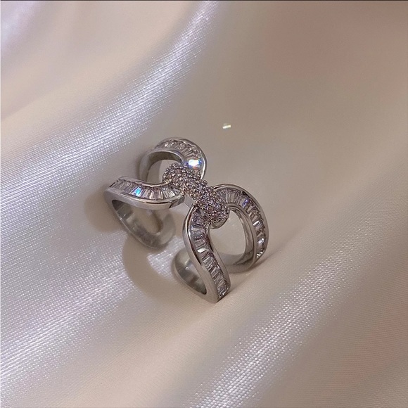 925 SILVER FILLED BOHEMIAN MICRO INLAID CUBIC ZIRCON ADJUSTABLE RING - Picture 16 of 16